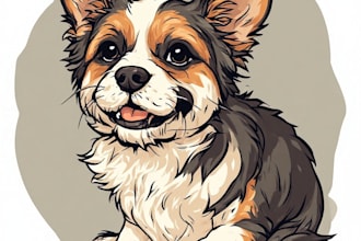 create a custom vector memorial portrait of your pet