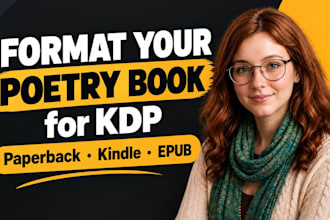 format your poetry book for KDP paperback, kindle and epub