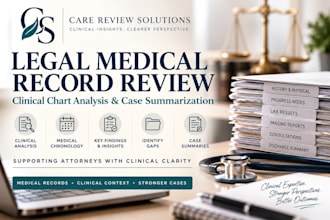review and summarize medical records for legal case preparation