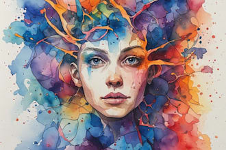 paint weird, abstract watercolor portraits for unique people