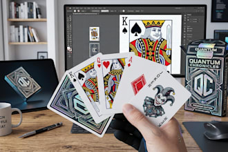 design playing cards, custom card game decks, and box packaging