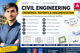 create civil engineering drawings, reports and autocad designs