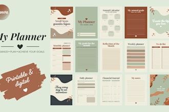 design daily planner, printable planners and journals