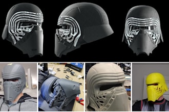 sculpt 3d cosplay mask 3d helmet armor design 3d wearable mask for 3d printing