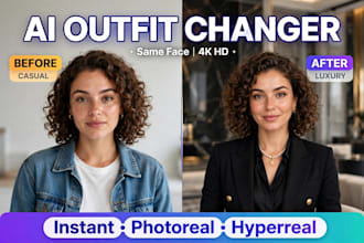 change outfit with ai same face in 4k hd