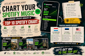do fast organic chart promotion for your spotify music to top 10 spotify chart