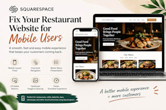 fix your mobile squarespace restaurant website and menu