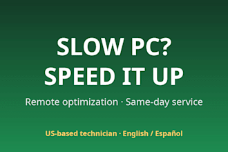 speed up your slow windows PC and optimize performance remotely