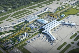 design 3d airport terminal, airport layout, runway and aviation concept