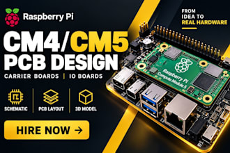 design pcb for raspberry pi compute module cm4 cm5 carrier board and io board