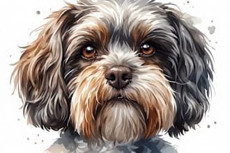 paint watercolor portrait of your pets or animal photos