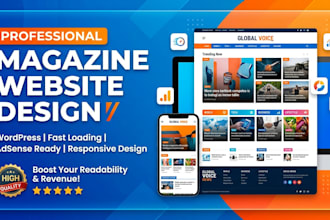 design a responsive wordpress magazine website or news blog