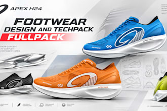 design luxury footwear and detailed techpacks for your brand