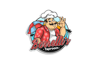 design beach themed italian taproom logo