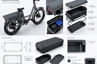 create plastic enclosure and electronic housing cad models for injection molding