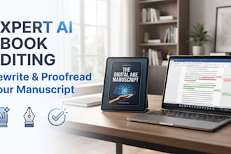 edit ai ebook content, rewrite and proofread your ebook manuscript
