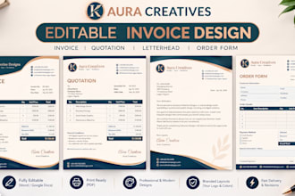 design editable invoice template letterhead order form quotation in excel pdf