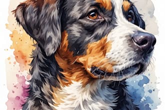 paint a watercolor portrait of your pet or animal