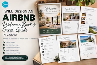 design an airbnb welcome book and guest guide in canva