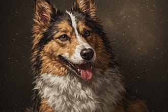 paint a custom digital portrait of your pet