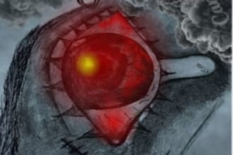 create a unique digital sketch and mystical illustration