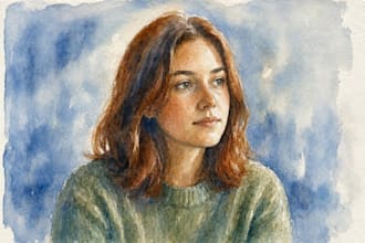 watercolor portrait painting, photo to watercolor portrait