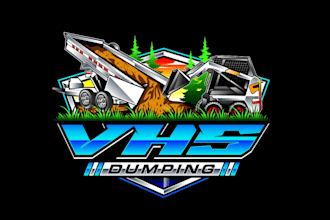 create creative good looking skid steer and dump trailer logo design