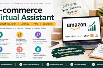 be amazon private label virtual assistant research, listings and  PPC ads expert