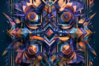 create abstract geometric digital art
