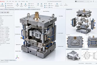 do 3d mold design for die casting, casting die, metal mold, manufacturing