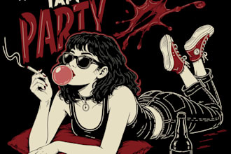 draw edgy streetwear illustration for your clothing