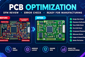 optimize your pcb design, debug schematic and provide dfm review
