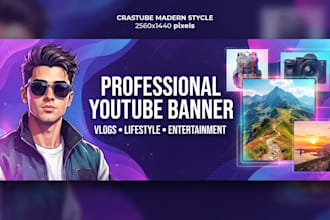 design a professional youtube banner and channel art