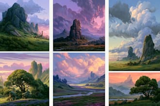 do fantasy landscape illustrations
