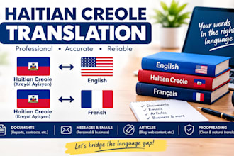 translate haitian creole to english and french