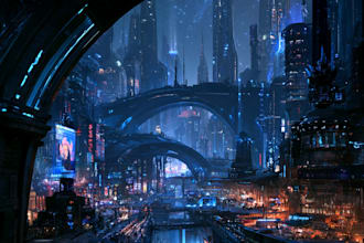 draw detailed art of sci fi cyberpunk psychedelic artwork