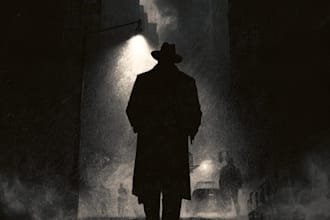 make noir horror and dark comic book illustrations
