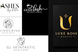 do luxury feminine beauty cosmetics logo brand identity design, branding kit