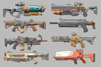 high quality weapon concept art for gaming and more