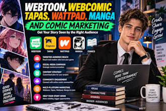 promote webtoon, webcomic, tapas, wattpad, manga and comic marketing