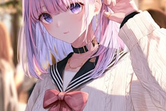 anime character an illustration and anime character