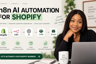 build n8n ai automation for shopify customer support, leads order, follow up crm