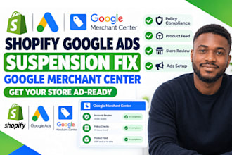 fix shopify google ads suspension and merchant center to boost shopify sales