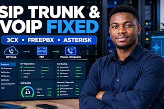 configure sip trunk 3cx freepbx asterisk voip troubleshoot call routing issues