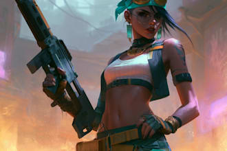 create detailed futuristic character designs