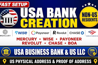 do USA bank creation USA physical business bank mercury wise US llc registration