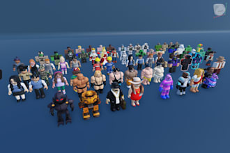 make 3d model assets or characters and rig roblox for you