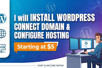install wordpress, connect your domain and configure hosting
