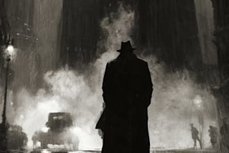 make noir horror and dark comic book illustrations