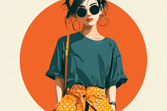 draw unique doodle character art and fun cartoon illustrations